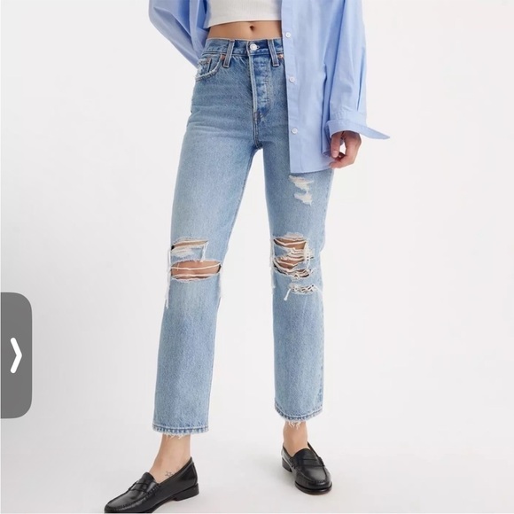 Levi’s wedgie straight leg rawhem button fly ankle jeans 25 - Picture 1 of 6